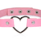 Dark Heart Chrome Heart Choker - Pink