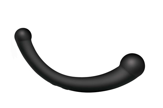 10x Vibra-Crescent Silicone Dual Ended Dildo -  Black