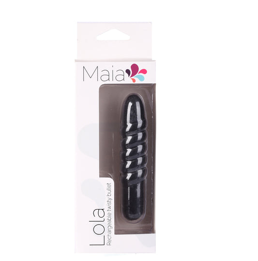 Lola 10 Function Vibrating Twisty Bullet - Black