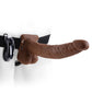 Fetish Fantasy Series 9-Inch Vibrating Hollow Strap-on With Balls - Brown
