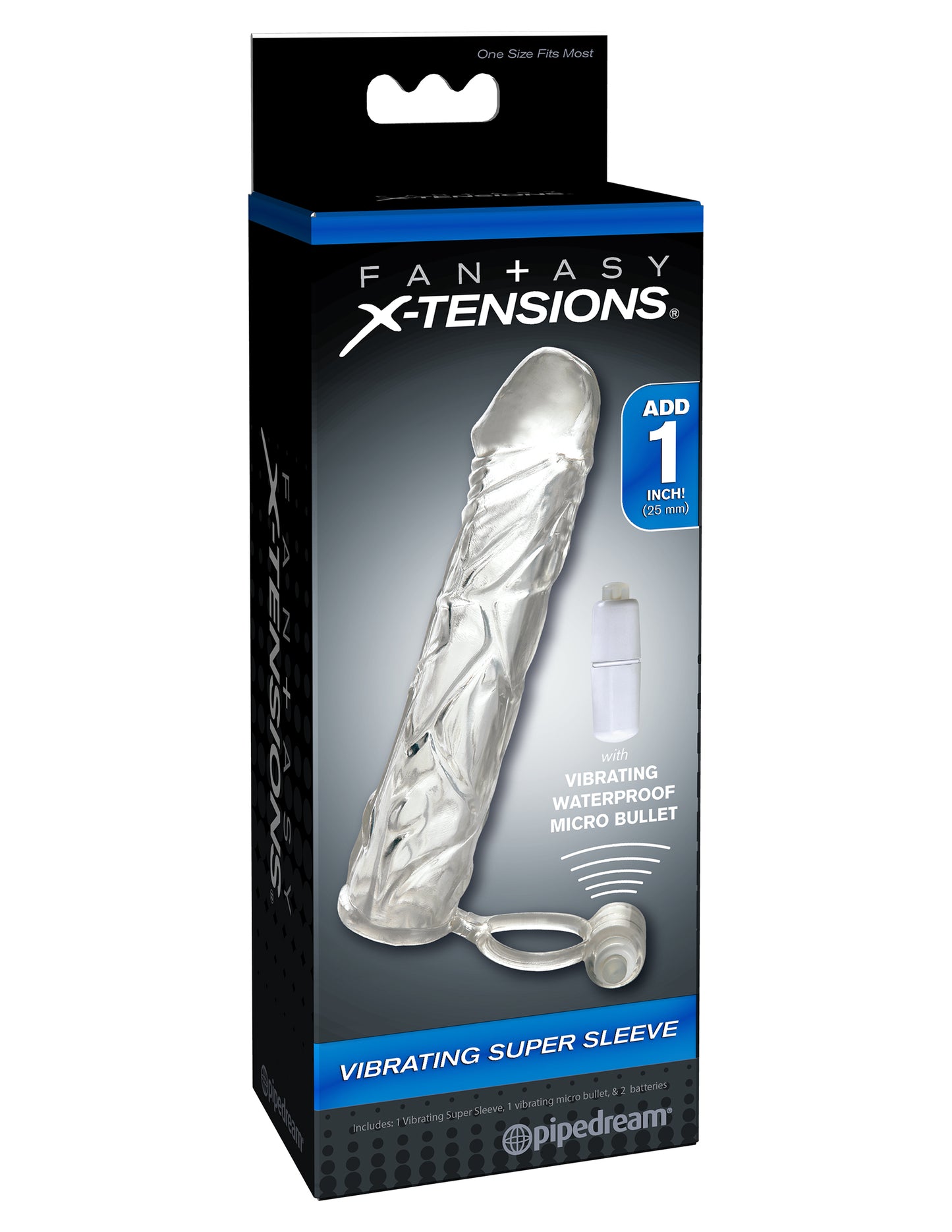 Fantasy X-Tensions Vibrating Super Sleeve - Clear