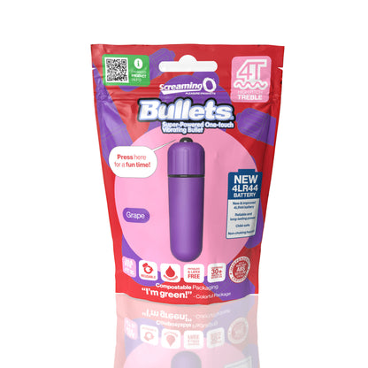 Screaming O 4t - Bullet - Super Powered One Touch  Vibrating Bullet - Grape