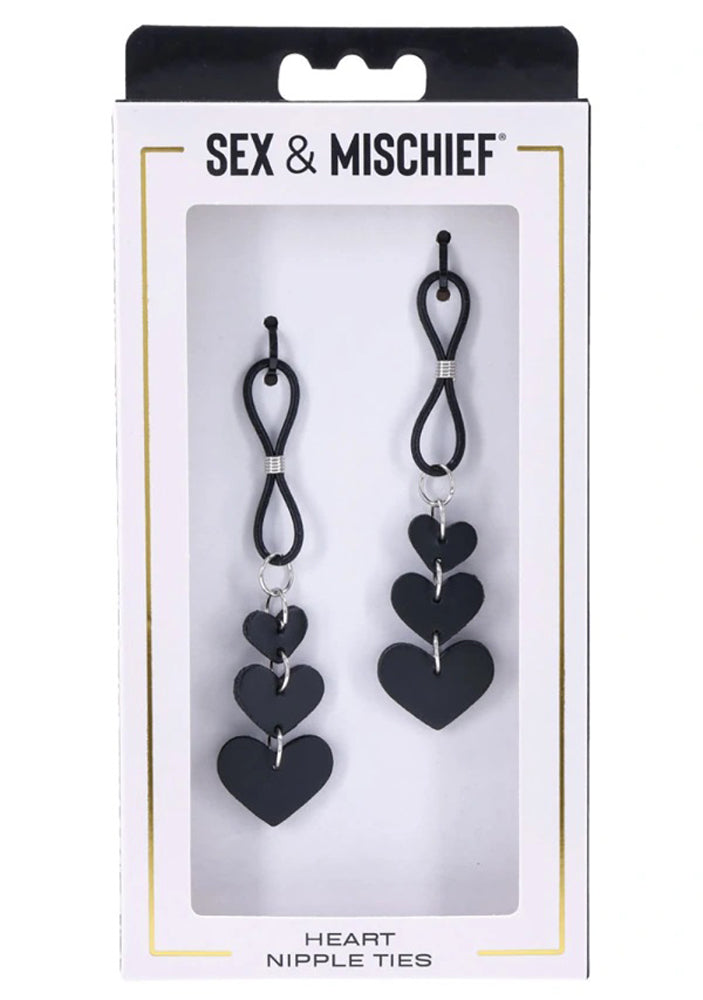 Heart Nipple Ties - Black