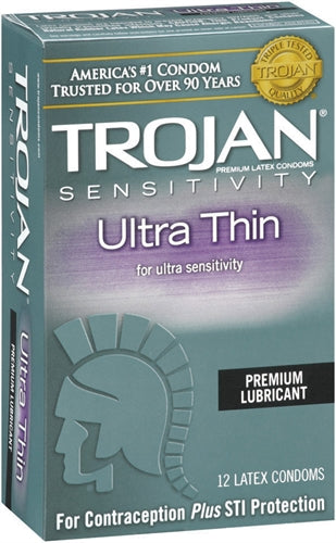 Trojan Sensitivity Ultra Thin Lubricated  Condoms - 12 Pack